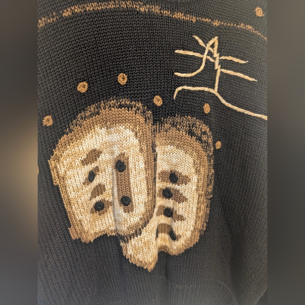 Vintage Givenchy Monsieur 1980s Wool-Blend Luxury Logo Sweater -L- - Picture 7 of 10